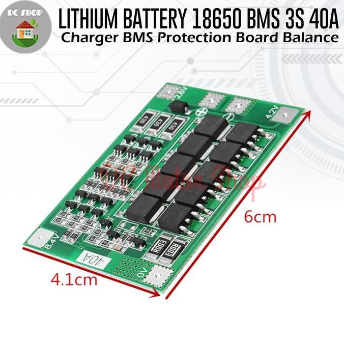 Mehose- Lithium Battery 18650 Bms 3S 40A Charger Bms Protection Board Balance