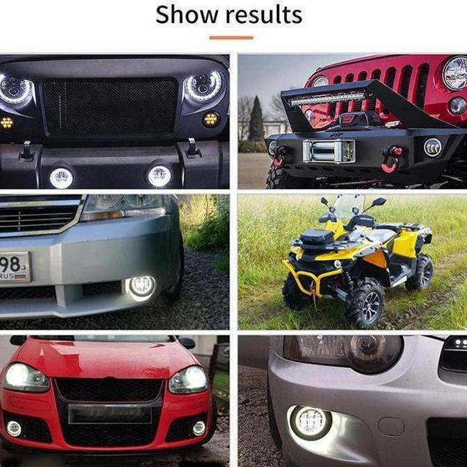 2Pcs Lampu Daymaker Foglamp 4 Inch 30 Watt  Fog Lamp Angel Aye Putih Kuning Lampu Foglamp Led Jeep R
