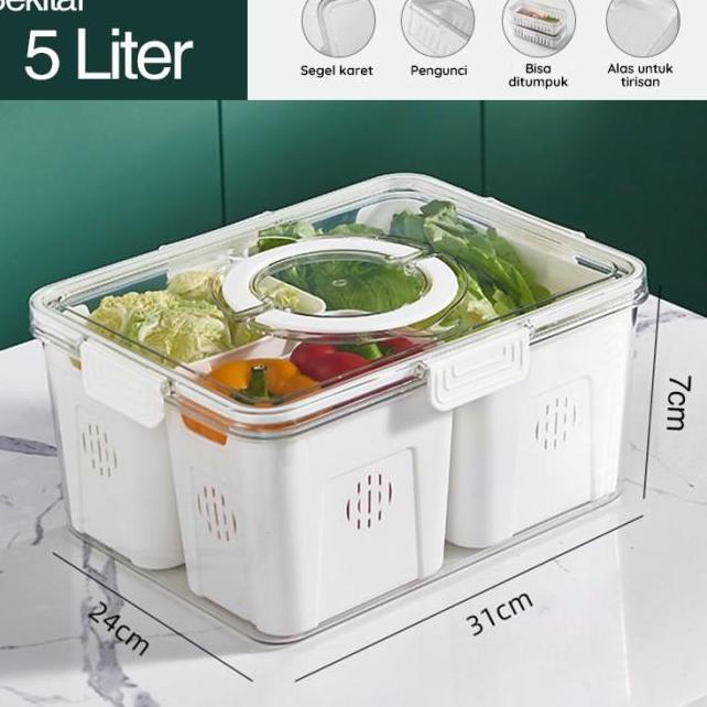 Megam Food Container Kulkas Toples Plastik Tempat Makanan Kotak Kecil Storage Kontainer Box Hwq
