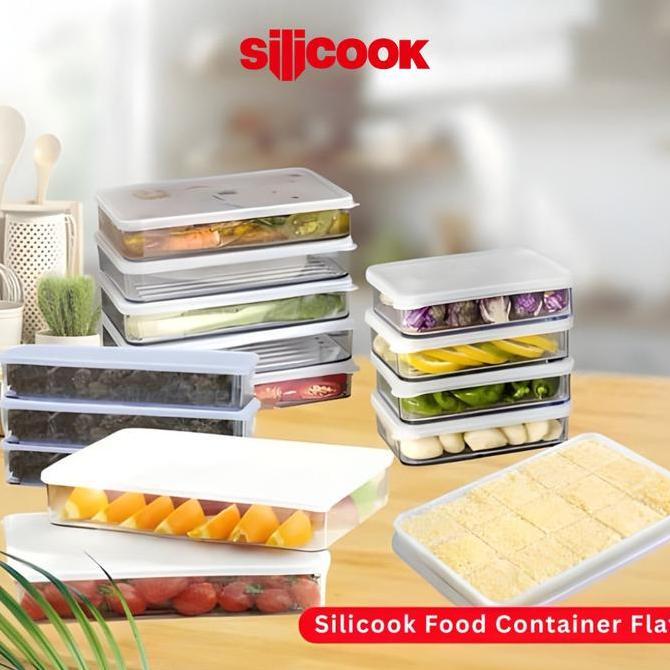 Silicook Food Container Flat Food Container Organizer Kotak Makanan Penyimpanan Kulkas Fridge Refrer