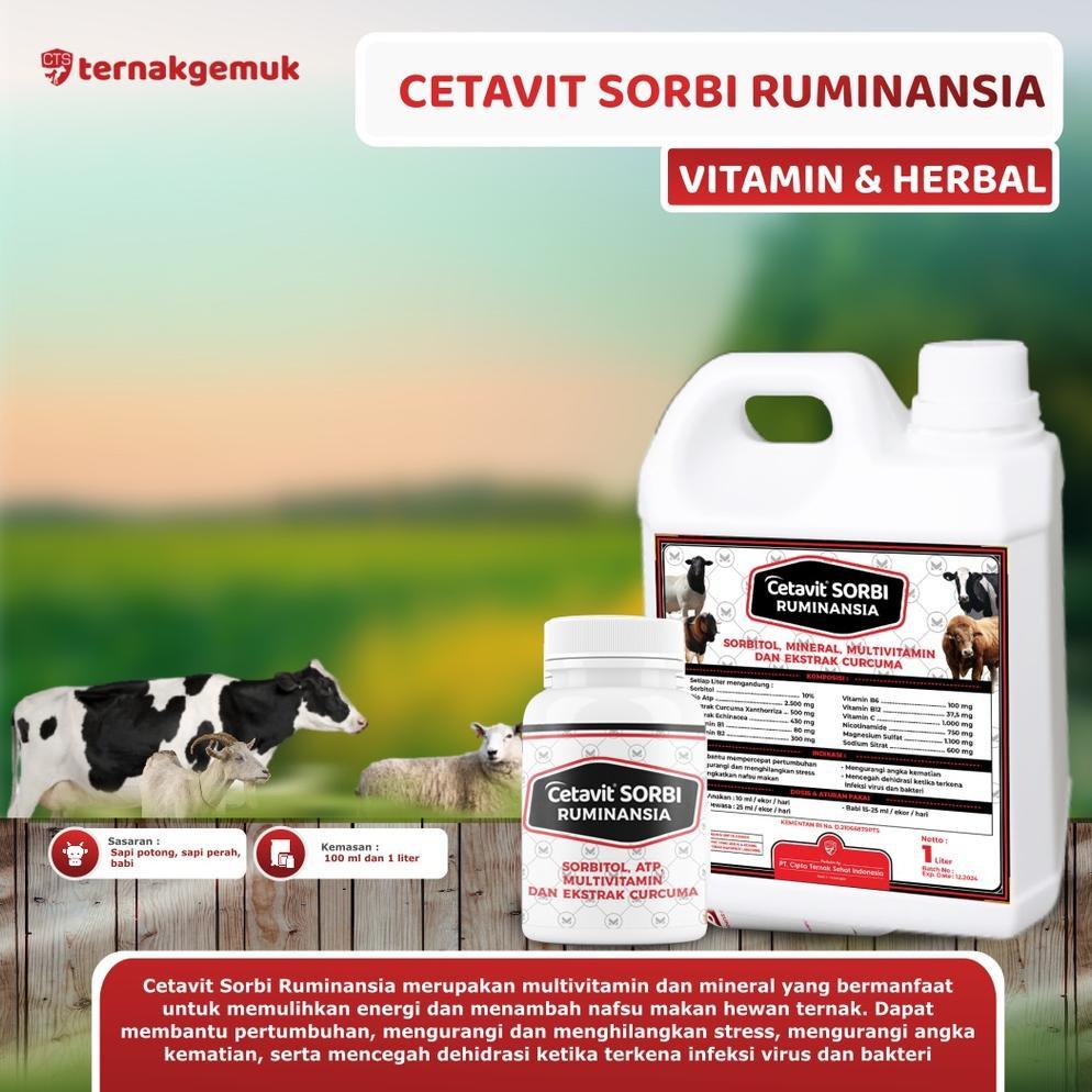 Ready Stock VITAMIN & MINERAL PENGGEMUK TERNAK CETAVIT SORBI SORBITOL GULA CEPAT PENCEGAH DEHIDRASI 