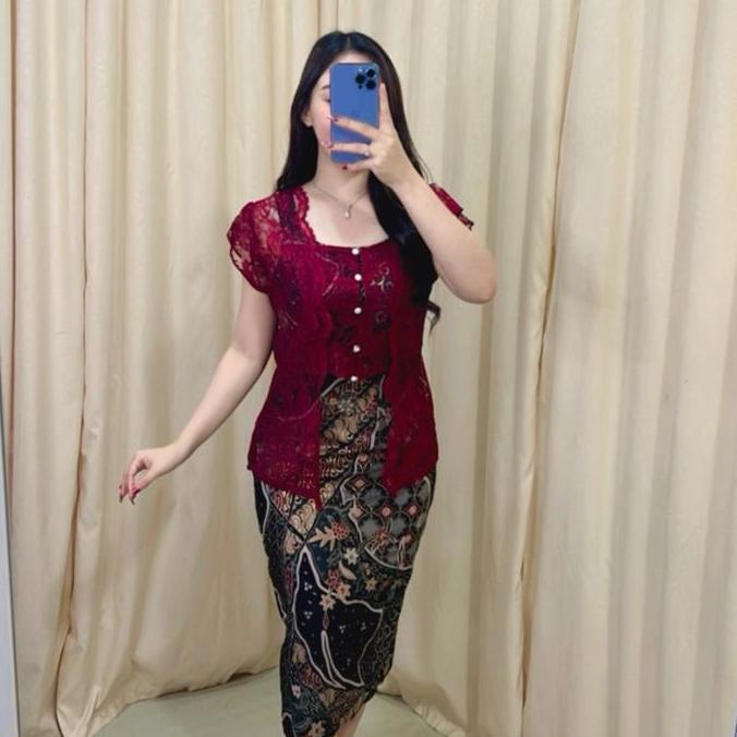 DRESS BATIK HAGIA/DRESS BATIK COUPLE WANITA/KEBAYA WANITA/OUTER KEBAYA /DRESS NATAL Pesta Dewasa Kon