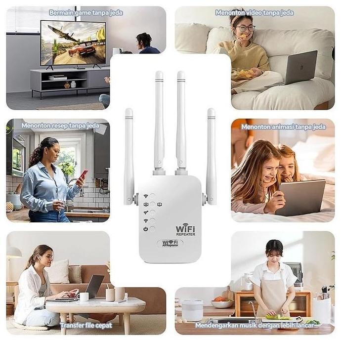 Recikhan_Shop  - Pomany - Wifi Re142F Penguat Sinyal Dual Port Mini Portabel Setting Simpel Tanpa Ka