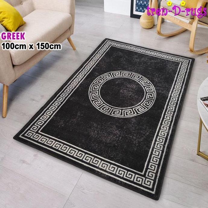 Karpet Monochrome Minimalis Modern Ruang Tamu Anti Slip Nms