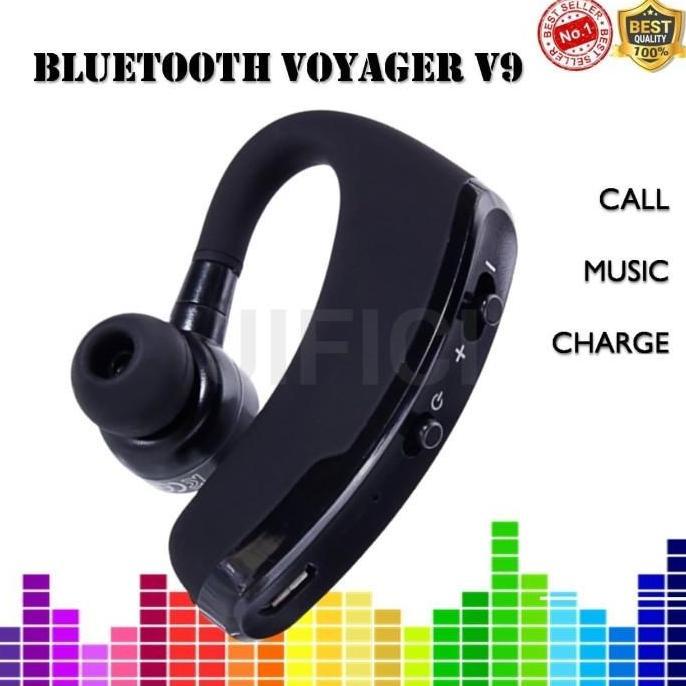 Headset Bluetooth Sport Voyager V9 Earphone Music Telepon Wireless