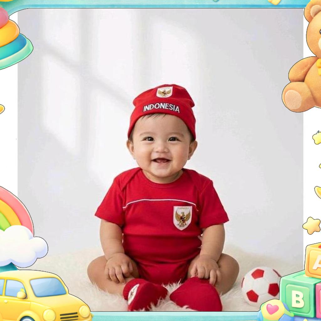 Baju Pakaian Bayi Bola Anak Couple Laki Laki Perempuan Jersey Timnas