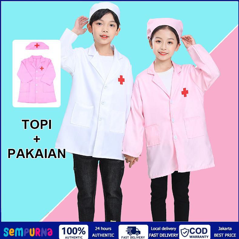 Free Ongkir Baju Dokter Anak Kostum Baju Dokter Kecil Anak Perempuan Profesi Bermain Medical Dokter