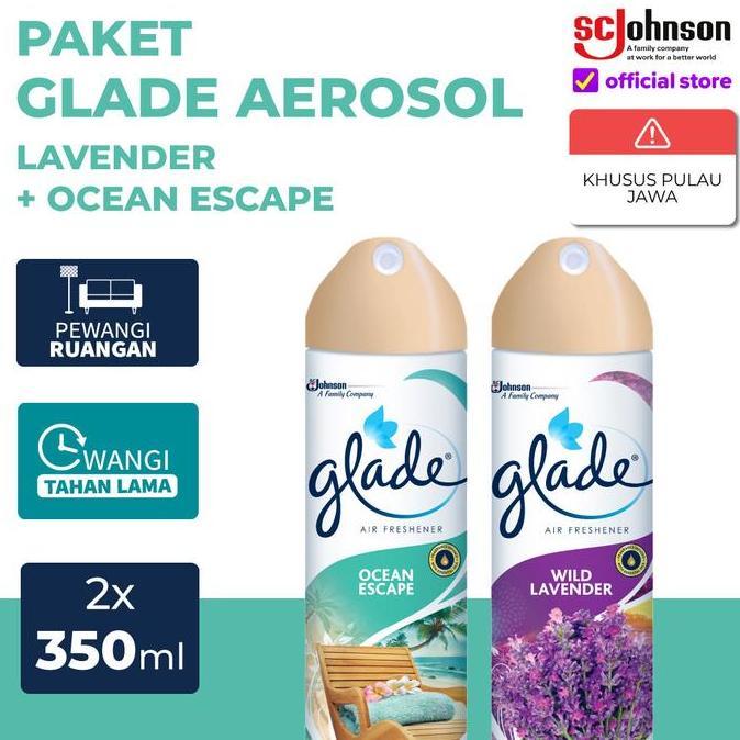 Paket Glade Aerosol - Glade Aerosol Lavender + Ocean Escape 350gr