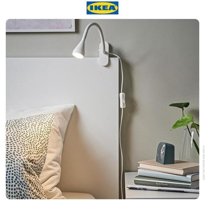 Ikea Navlinge Lampu Sorot Jepit Led Putih Plastik