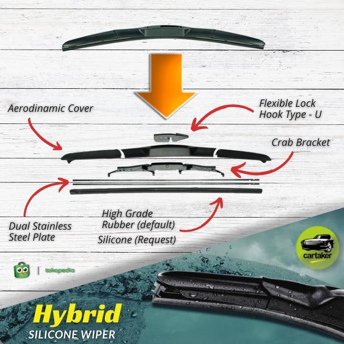 Wiper Frameless Original Avanza Xenia Karet Kaca Mobil Silicon Hybrid