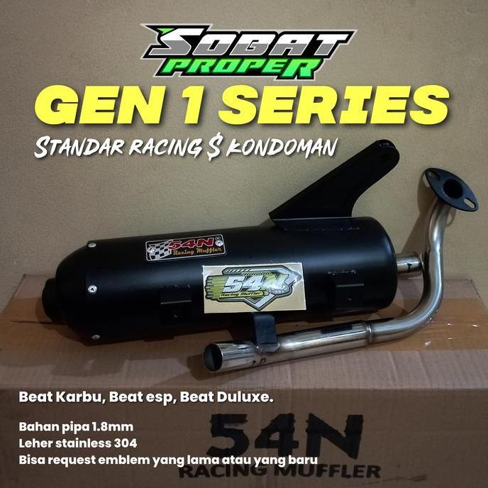 KNALPOT 54N BEAT/SCOPPY/GENIO/VARIO 110CC ESP/KARBU/DULUXE STANDAR RACING DAN KONDOMAN