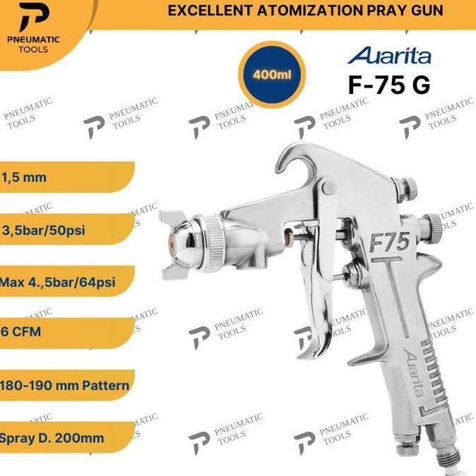 SPRAY GUN AUARITA F-75G - EXCELLENT ATOMIZATION SPRAY GUN F75G ORIGINAL DAN TERPERCAYA
