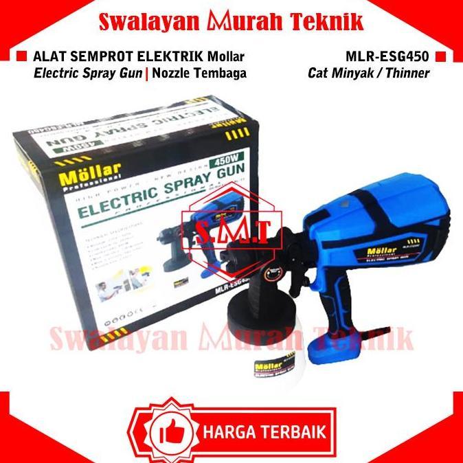 SPRAY GUN ELEKTRIK TEMBAGA MOLLAR ESG450 SPRAYGUN CAT MINYAK THINNER ORIGINAL DAN TERPERCAYA
