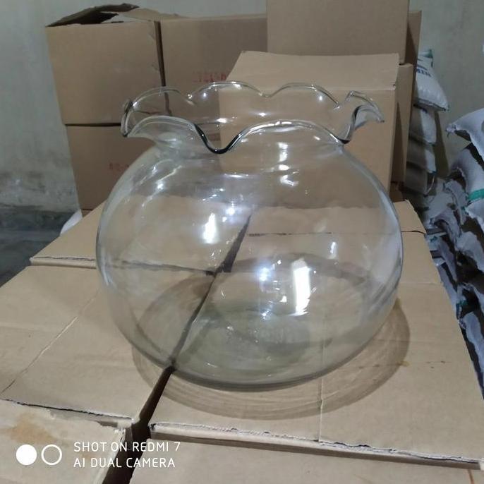 TERLARIS AKUARIUM BULAT KACA 7.2L GOJEK/