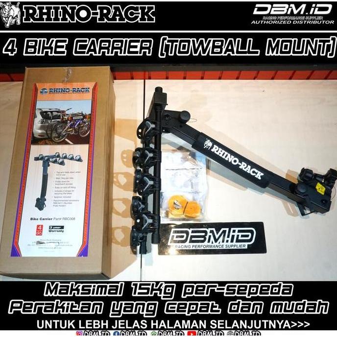 HARGA DISC - RHINO RACK 4 Bike Carrier Towing Rak sepeda belakang mobil