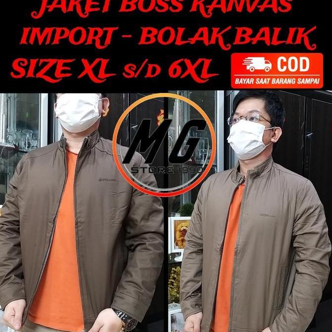 NEW JAKET BOSS IMPORT CLASSIC BOLAK BALIK JUMBO BIG SIZE PRIA MURAH ORI