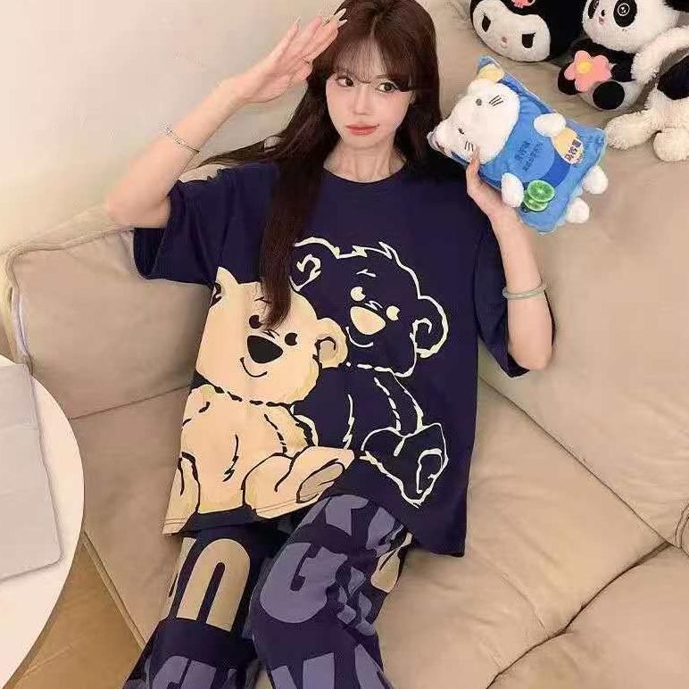 Glory Xxl5Xl Baju Tidur Wanita Lengan Pendek Celana Panjang | Piyama Pajama Import Wanita Set Jumbo 