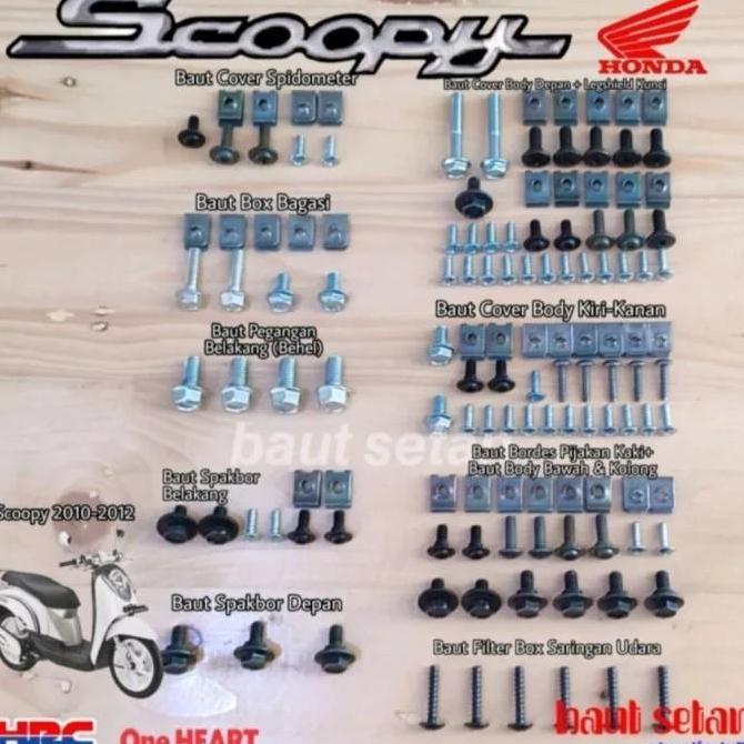 baut fulset body honda scoopy fi 2012/2017. baut full set scoopy fi