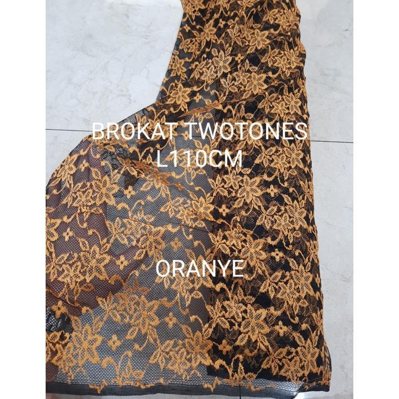 Discount Brokat Two Tones Putih / Brokat Two Tones Hitam Brokat Two Tones Oranye Lebar Kain 115Cm Ha