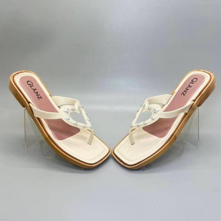 Grosir Size 36-41 077 Import Sandal Wanita Jepit Sandal Jelly Karet Wanita Sandal Flat Sandal Flip F