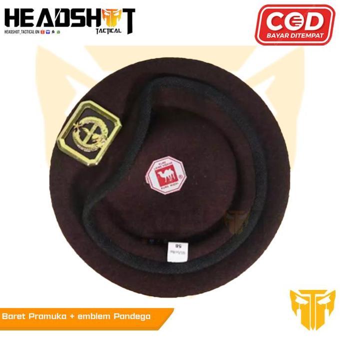 Baret Pramuka Camel Premium - Topi Baret Camel Pramuka - Topi Pramuka Coklat Baret Camel - Baret Pra