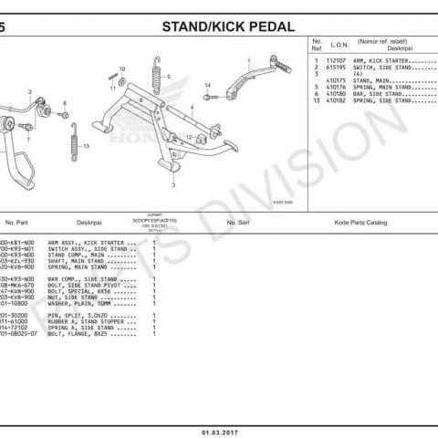 Switch Assy Side Stand Honda Scoopy eSP K93 35700K93N01