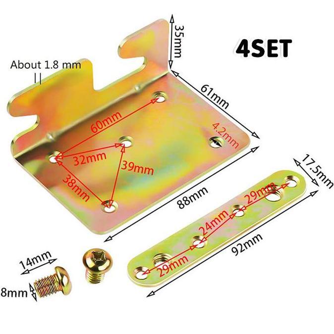 TERLARIS HAK RANJANG BAUT / BRACKET TEMPAT TIDUR / SIKU TEMPAT TIDUR / BED FITTING / HAK DIPAN