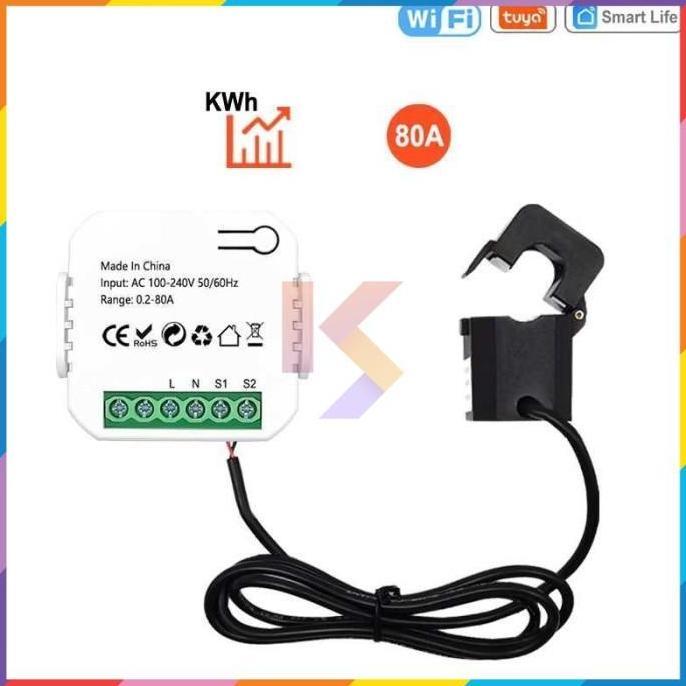 Tuya Smart Energy Meter 80A Wifi With Current Transformer Clamp Kwh Allshop