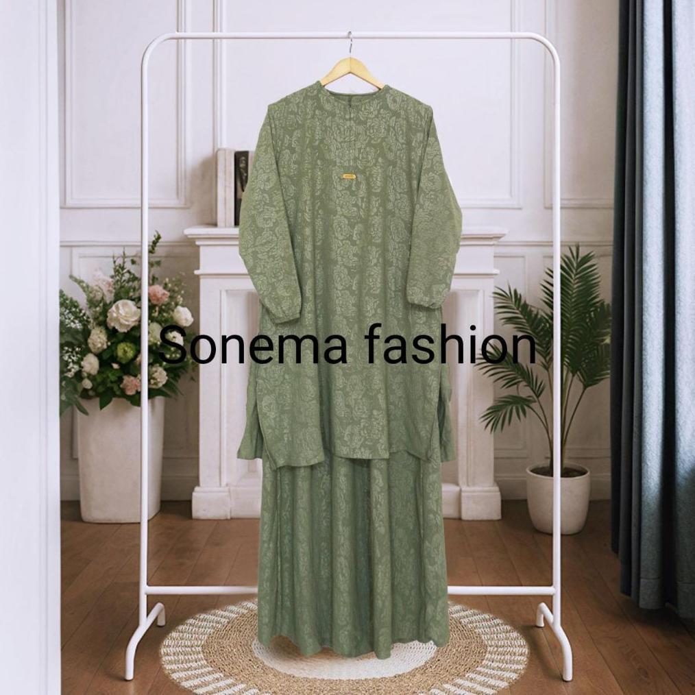 Gamis Malaysia Bahan Embos Premium Terbaru 2025/Gamis Simple Tapi Mewah/Gamis Kondangan Harga Termur