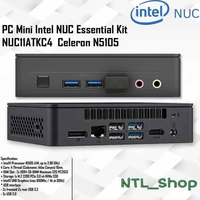 PC Mini Intel NUC  Essential NUC11ATKC4 Celeron N5105 Win11 Home