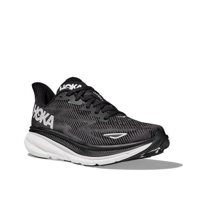 Hoka Clifton 9 Mens Road Running Shoes - Black / White