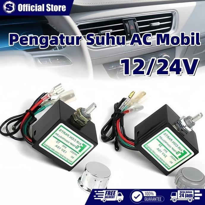 12V/24V THERMISTOR THERMOSTAT ELEKTRIK AC MOBIL /CONDITIONER ELECTRONIC THERMOSTAT SWITCH /PENGATUR 