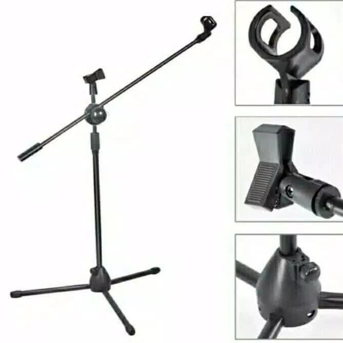 Stand Microphone Mic Holder Stand Mic Lantai Tri Condenser