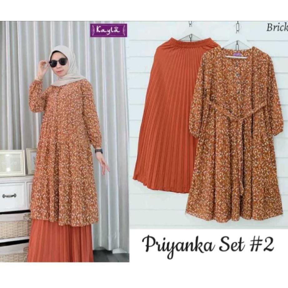 EXCLUSIVE oneset dress milenial Setrok polo shirt setelan gamis wanita Muslimah Long Tunik luna top 