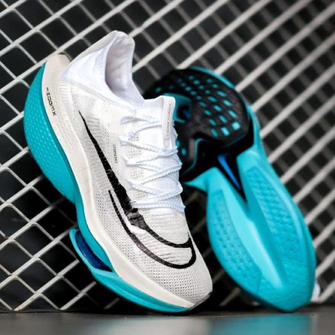 Sepatu Running Pria Alphafly Next % 2 White Blue Original Premium