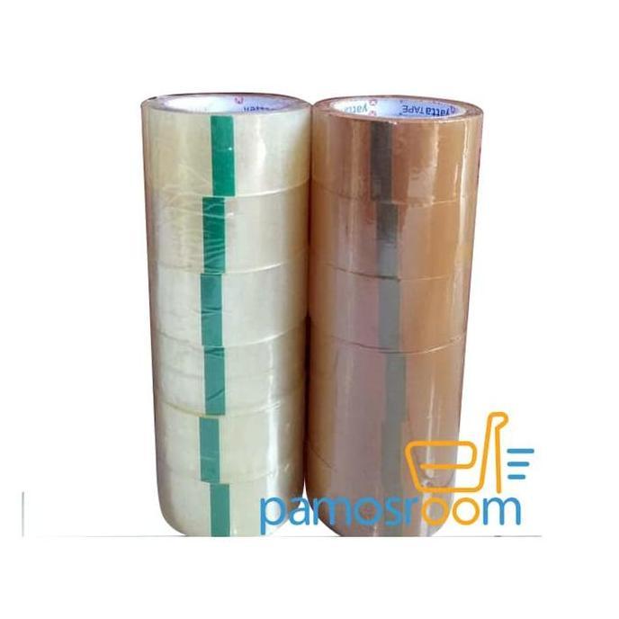 Yatta Tape Lakban Yatta Bening Dan Coklat 45Mm 72 Yard 50 Mic Bukan Daimaru 1 Dus 72 Roll