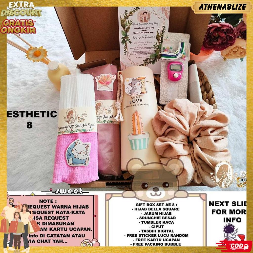 Hampers Hijab Premium / Hampers Hijab Gift Box / Hampers Cewek Ulang Tahun / Hampers Cewek Aesthetic