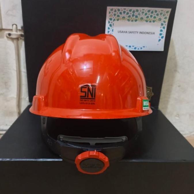 Helm Safety MSA LOKAL warna Orange + FASTRACK - Murah