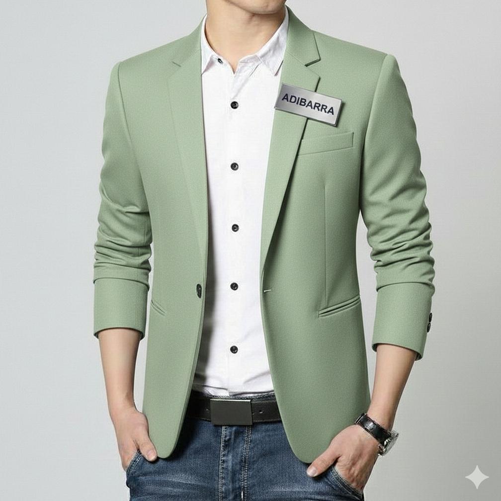 Original Adibarra- Jas Blazer Pria Bahan High Twist Premium Mewah Elegan L Jas Formal Maupun Casual