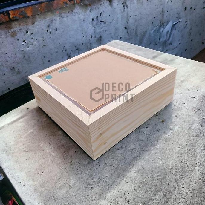 SidsWood [3D207] Pigura 3D Kayu 20x20x7 cm Bingkai Mahar, Perhiasan, Foto, Bunga Kering | Frame Jati