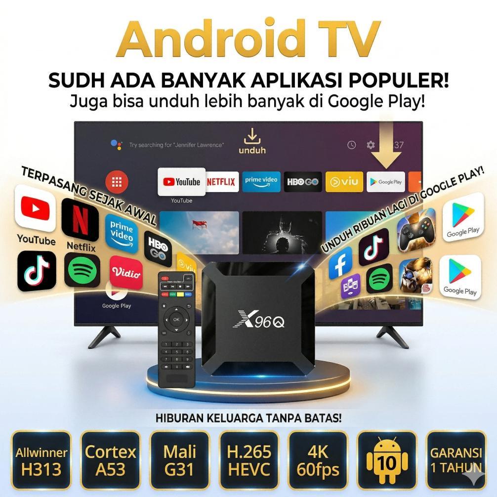 BestPromo X96Q Android Tv Box All Winner H313 Android 10.0 Support Bluetooth / Stb Android Tv Smart 