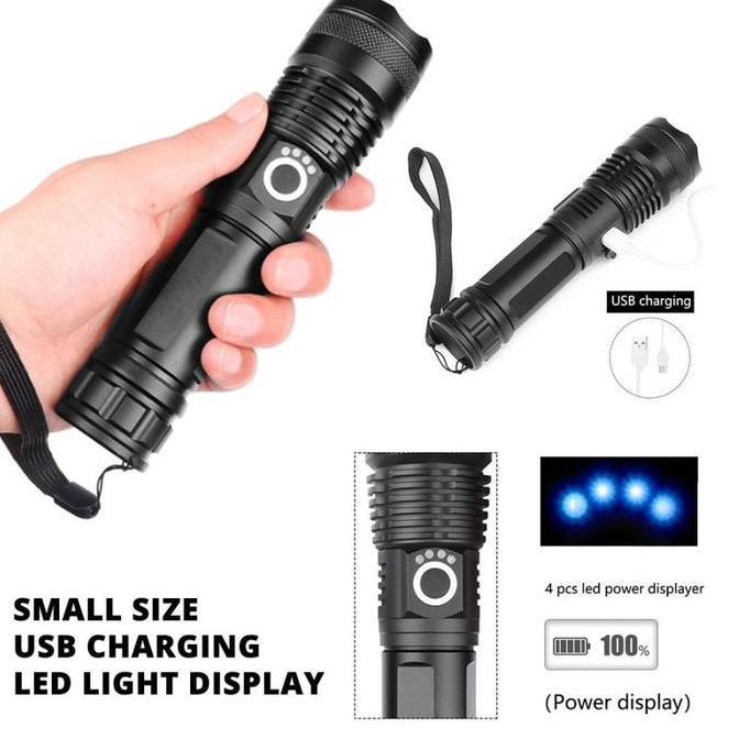 Senter Led Xhp 50 Ultrafire Cree Compact Baterai 26650 Rechargeable