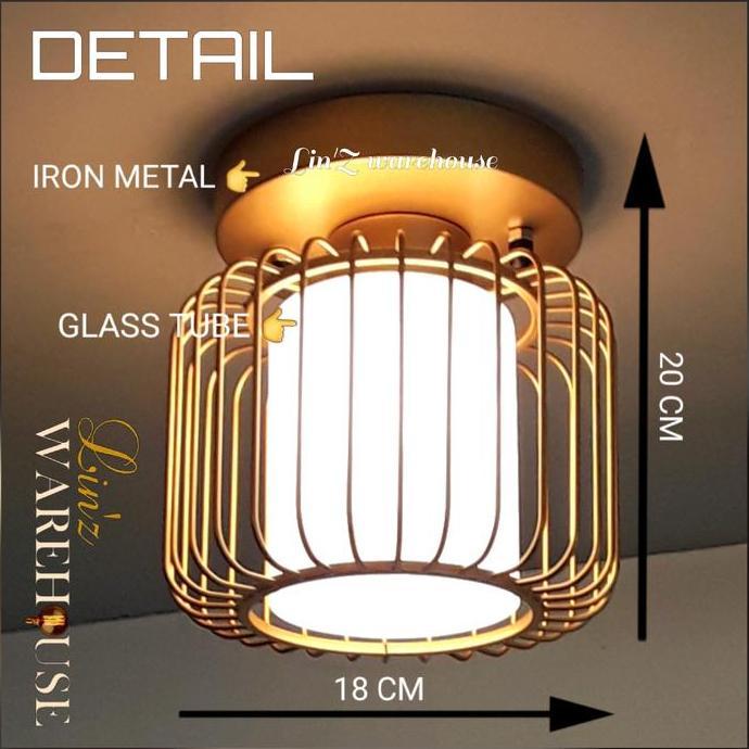 Lampu Plafon Teras Modern Iron Cage Ceiling Lamp Special Price