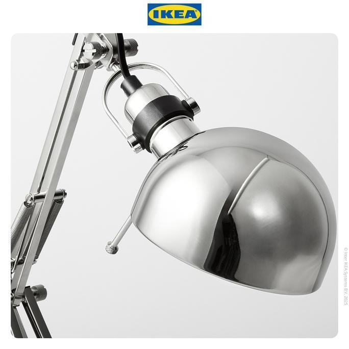 Ikea Forsa Lampu Meja / Lampu Baca / Lampu Kerja Dilapisi Nikel Minimalis Akrilik Baja