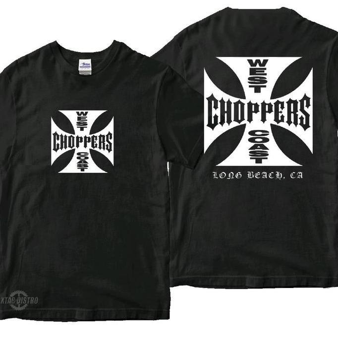 Kaos CHOPPERS - LONG BEACH CA WEST COAST tshirt motorcycle chopper street rider motor built up plast