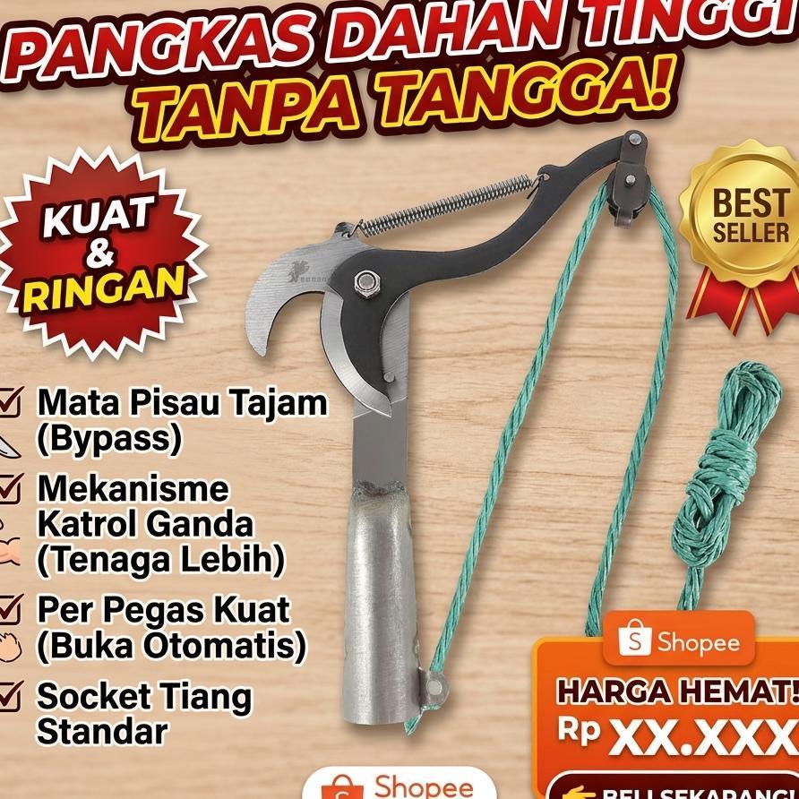 [ Asli ] Gunting Dahan Ranting Pohon Alat Potong Dahan Pohon Model Tarik Tali