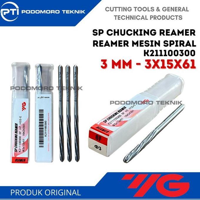 Reamer 3 mm H7/Sp Chucking Reamer 3mm Mesin Reamer Merek YG1