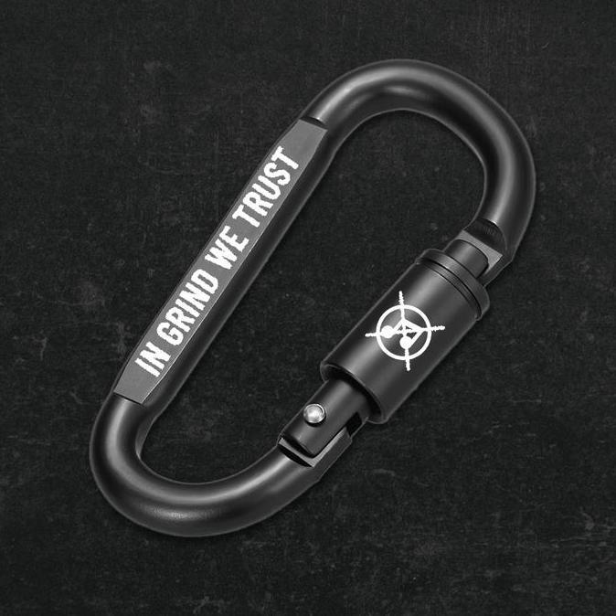 Carabiner Keychain In Grind we trust Grindcore Punk / Gantungan Kunci Carabiner