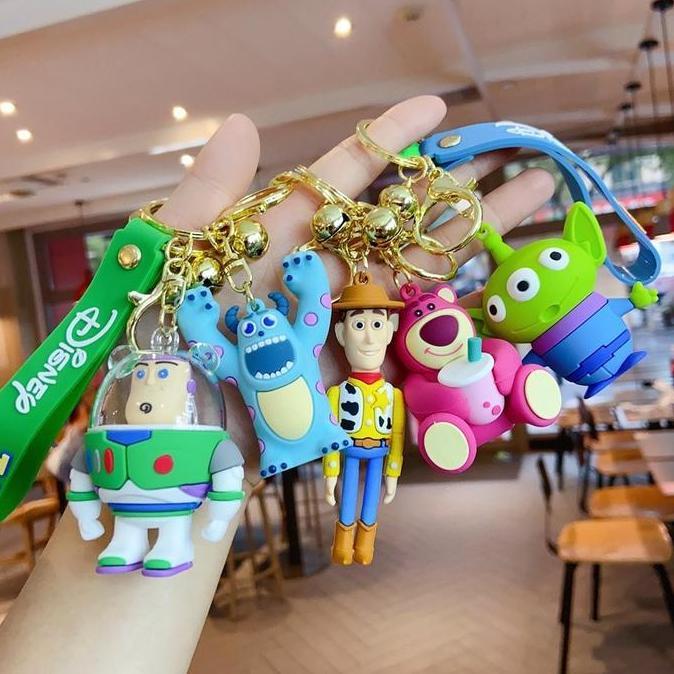 Gantungan Kunci Boneka Toy Story Buzz Lightyear Lotso Woody Aliens Keychain Disney