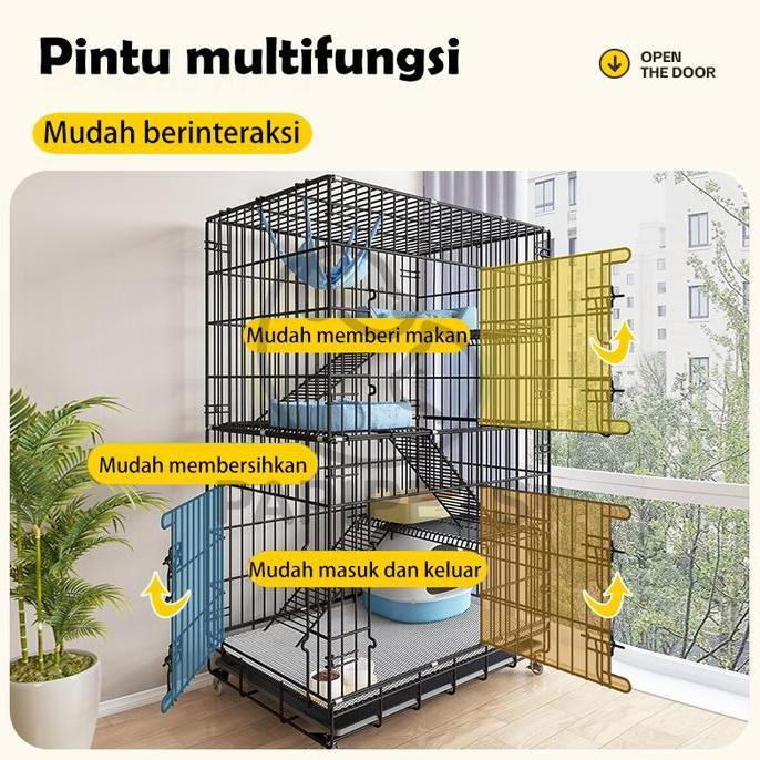 NatalKandang Kucing Empat Lantai Kandang Kucing untuk Rumah Sarang Kucing Ruang Bebas Vila Kucingpin